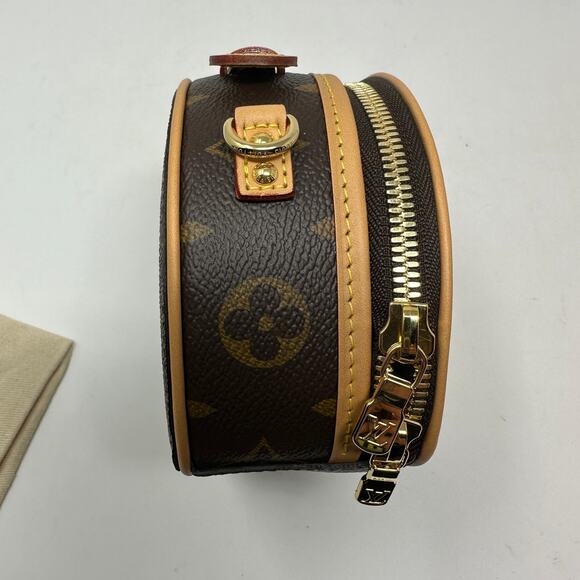 Louis Vuitton Monogram Canvas Boite Chapeau Biscuit Round Bag Brown One Size - Picture 10 of 10